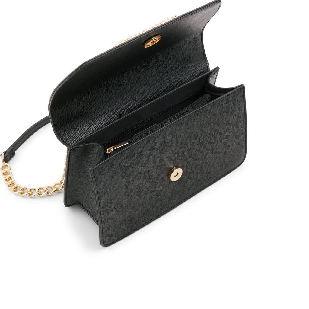 Borsa a tracolla nera con catena decorativa ALDO Sevorewen