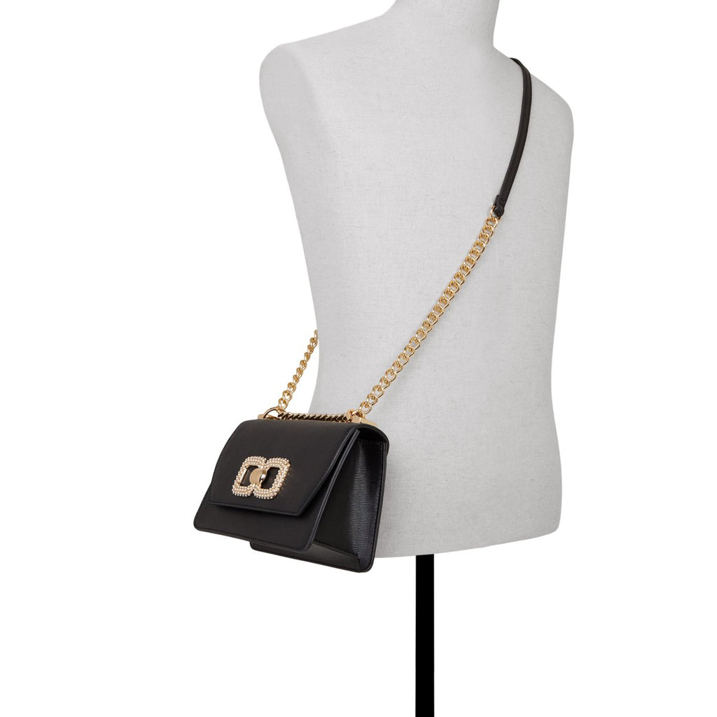 Borsa a tracolla nera con catena decorativa ALDO Sevorewen