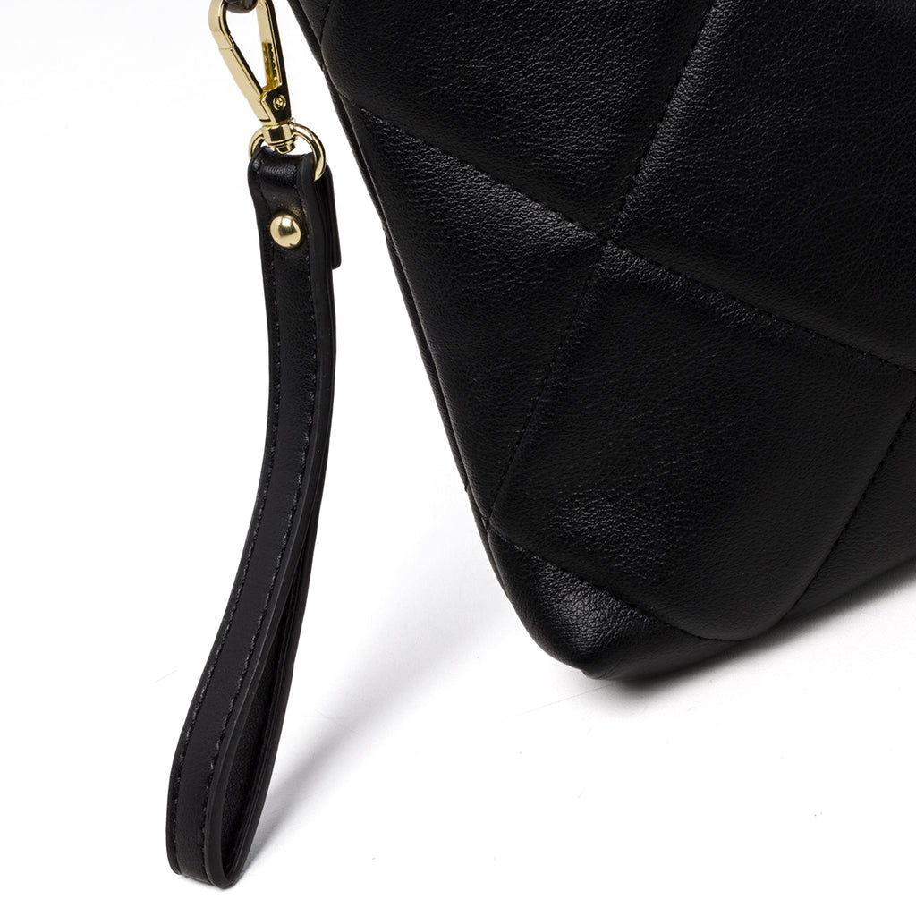 Borsa a tracolla trapuntata nera da donna Enrico Coveri