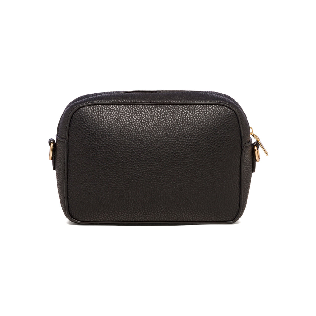 Borsa a tracolla nera da donna con logo in metallo Swish Jeans Alina