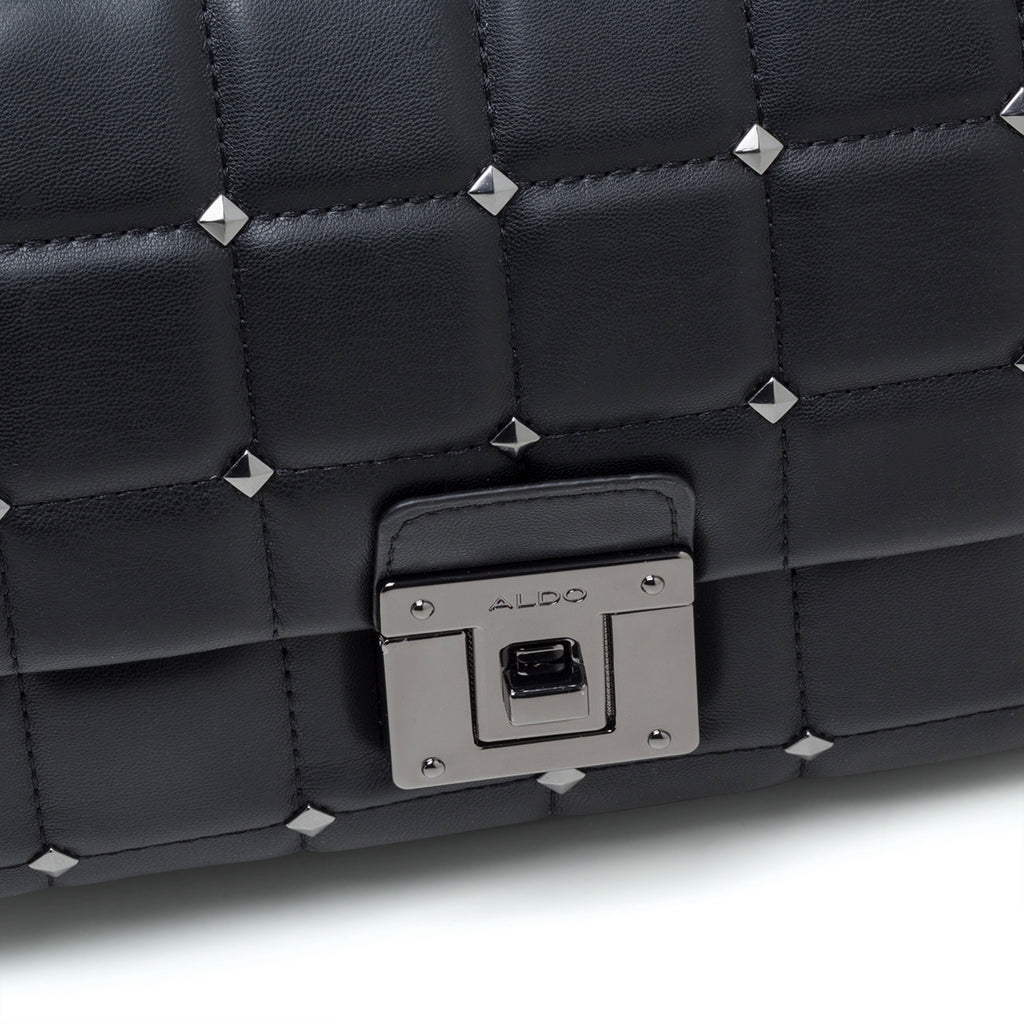 Borsa a tracolla nera da donna con borchie piramidali ALDO Olelirin