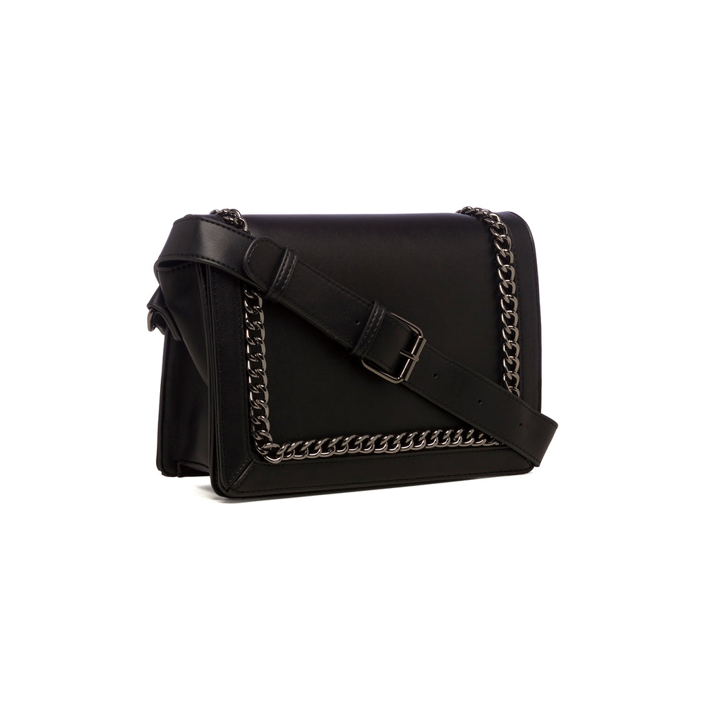 Borsa a tracolla nera da donna con catena Lora Ferres
