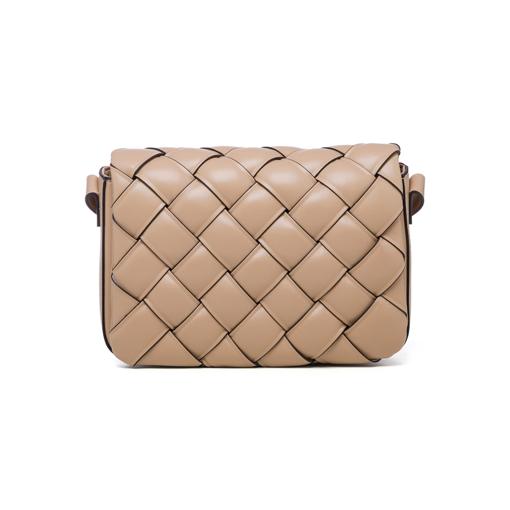 Borsa a tracolla beige in pelle vegana effetto intrecciato Call It Spring Crisscross