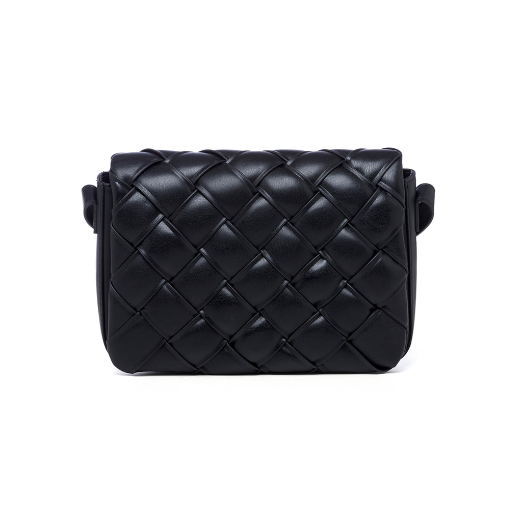 Borsa a tracolla nera in pelle vegana effetto intrecciato Call It Spring Crisscross