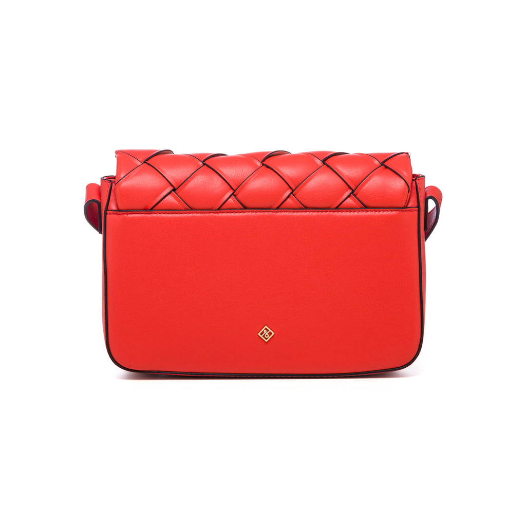 Borsa a tracolla arancione in pelle vegana effetto intrecciato Call It Spring Crisscross