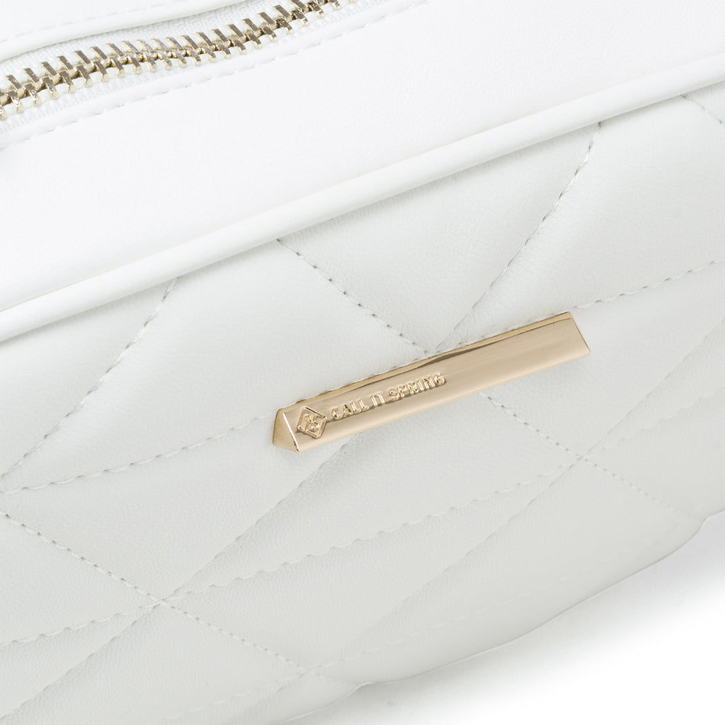 Borsa a tracolla bianca in pelle vegana trapuntata Call It Spring Jools