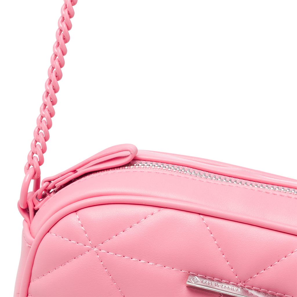 Borsa a tracolla rosa in pelle vegana trapuntata Call It Spring Jools