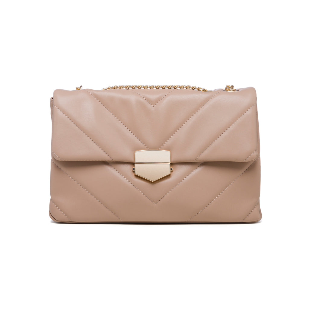 Borsa a tracolla marrone in pelle vegana trapuntata Call It Spring Millaa