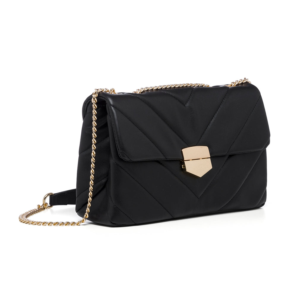 Borsa a tracolla nera in pelle vegana trapuntata Call It Spring Millaa