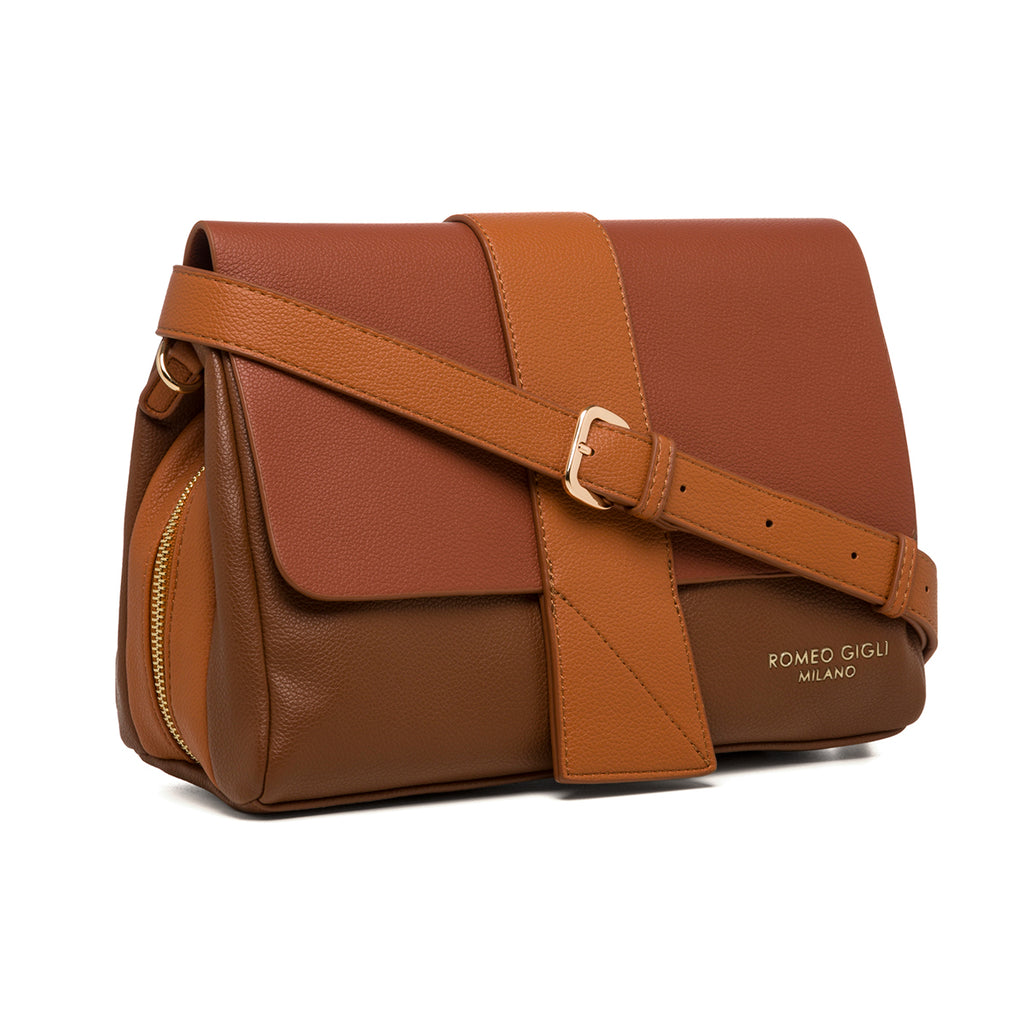 Borsa a tracolla color cuoio da donna Romeo Gigli Milano Lucy