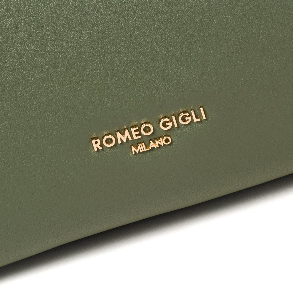 Borsa a tracolla verde da donna con manico a catena Romeo Gigli Milano Lydia