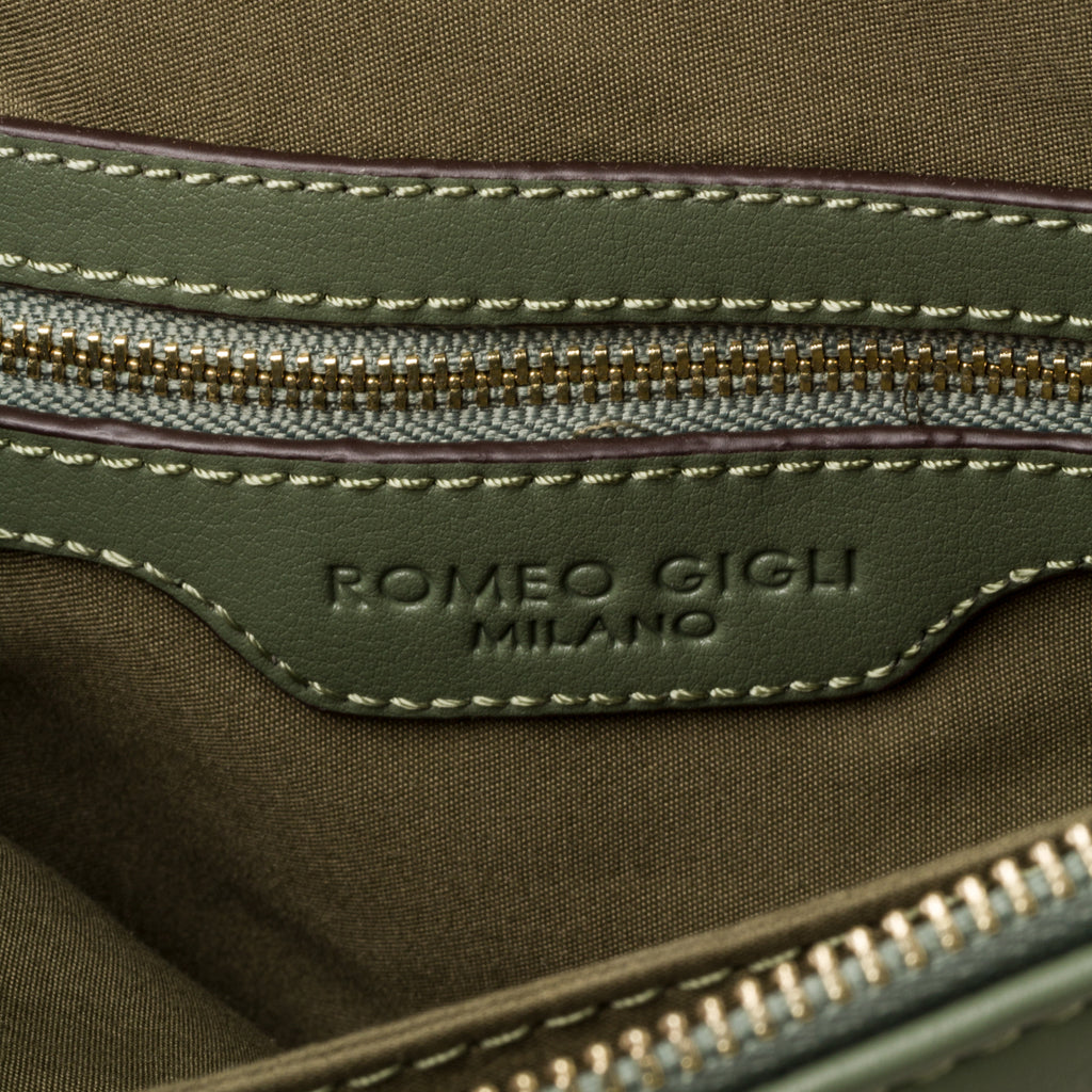 Borsa a tracolla verde da donna con manico a catena Romeo Gigli Milano Lydia