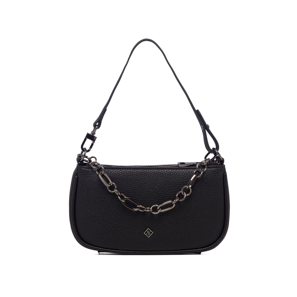 Borsa a tracolla nera da donna in pelle vegana martellata Call It Spring Bijoo