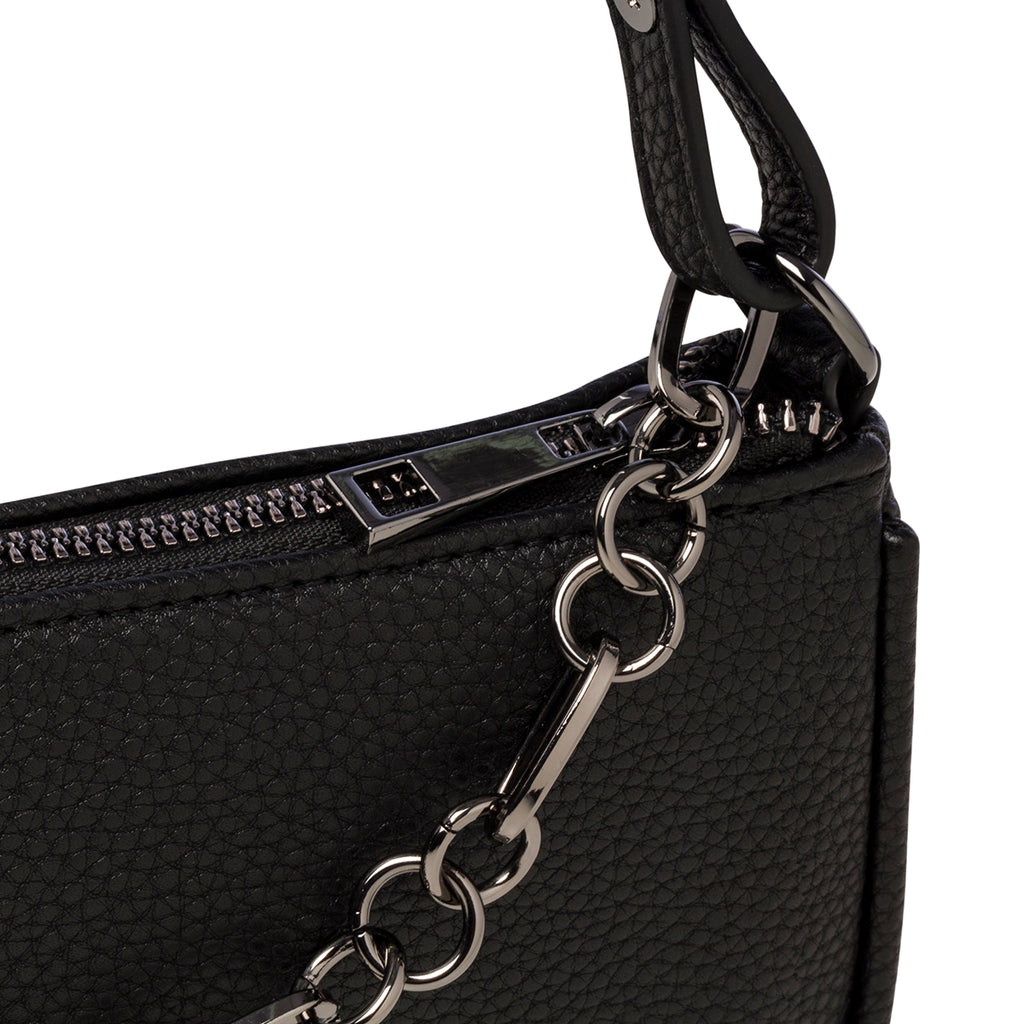 Borsa a tracolla nera da donna in pelle vegana martellata Call It Spring Bijoo