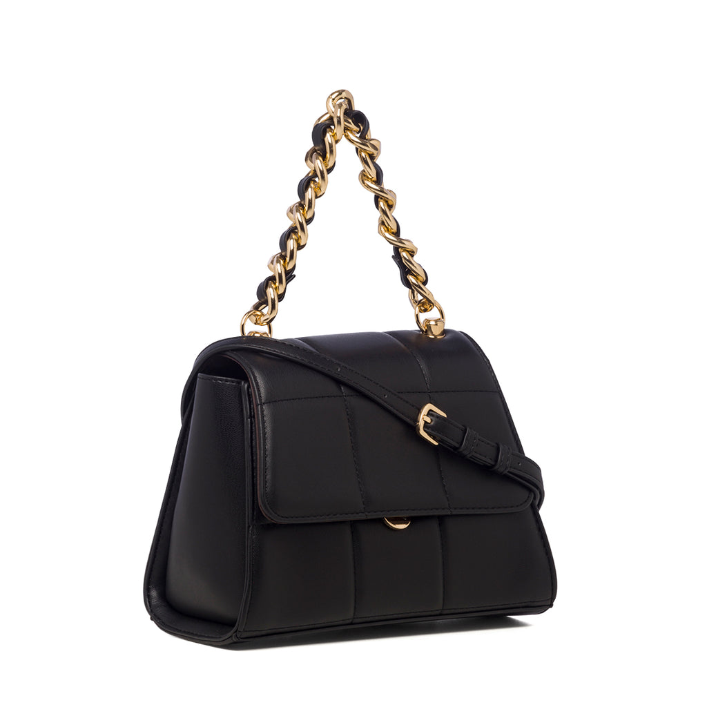 Borsa a tracolla nera da donna in pelle vegana trapuntata Call It Spring Dariah