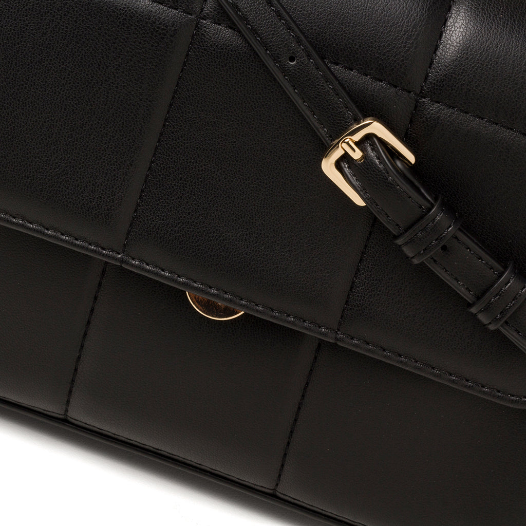 Borsa a tracolla nera da donna in pelle vegana trapuntata Call It Spring Dariah