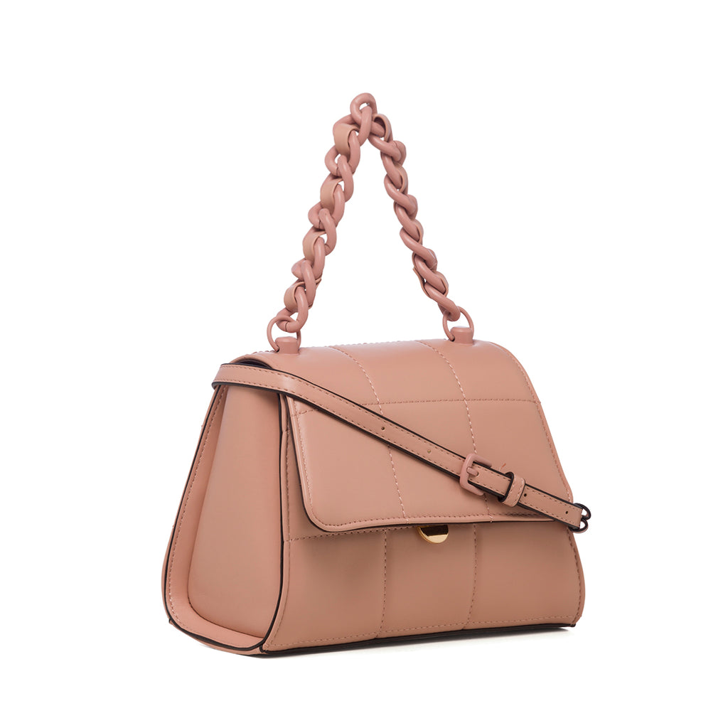 Borsa a tracolla rosa da donna in pelle vegana trapuntata Call It Spring Dariah