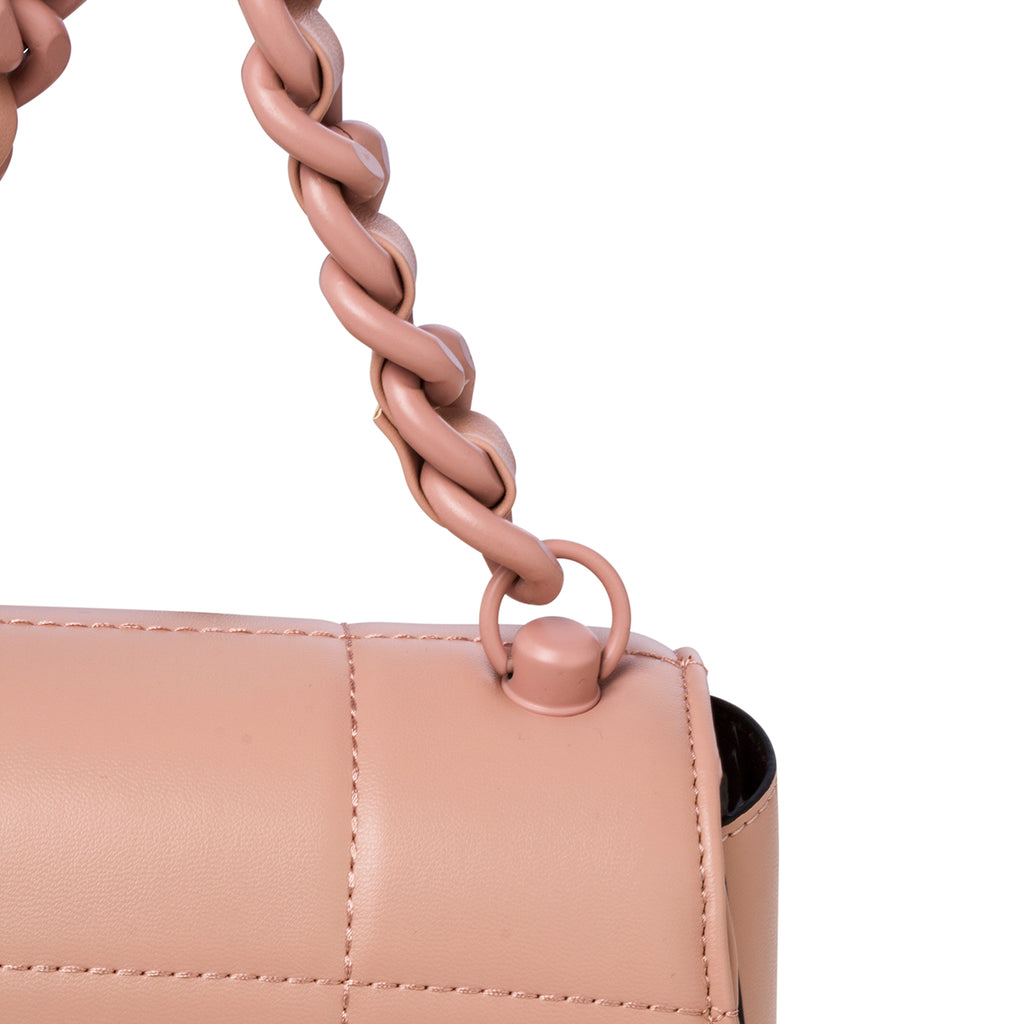 Borsa a tracolla rosa da donna in pelle vegana trapuntata Call It Spring Dariah