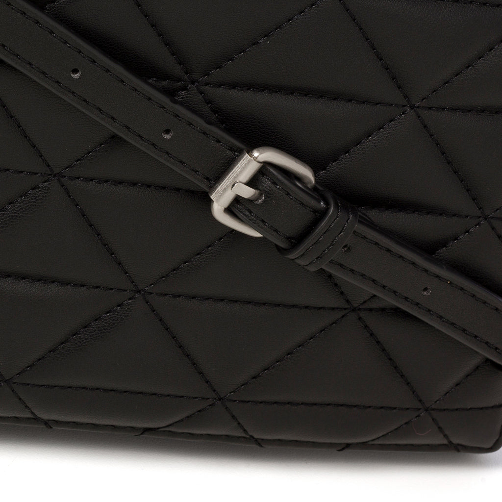 Borsa a tracolla nera da donna in pelle vegana trapuntata Call It Spring Hamptons