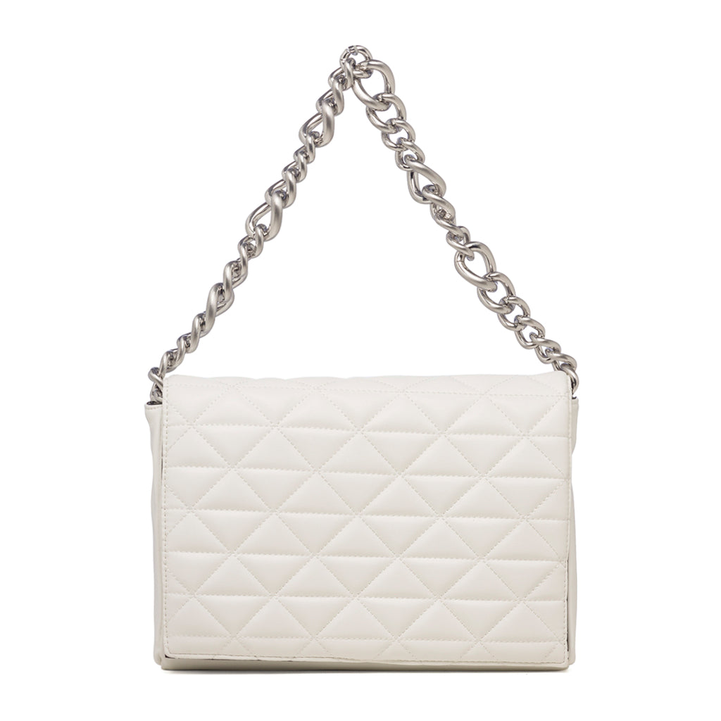 Borsa a tracolla bianca da donna in pelle vegana trapuntata Call It Spring Hamptons