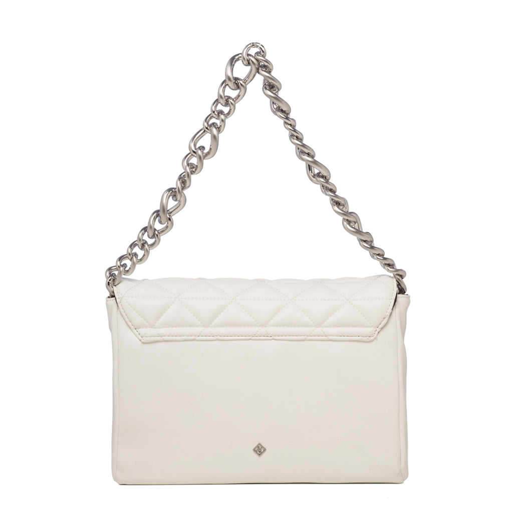 Borsa a tracolla bianca da donna in pelle vegana trapuntata Call It Spring Hamptons