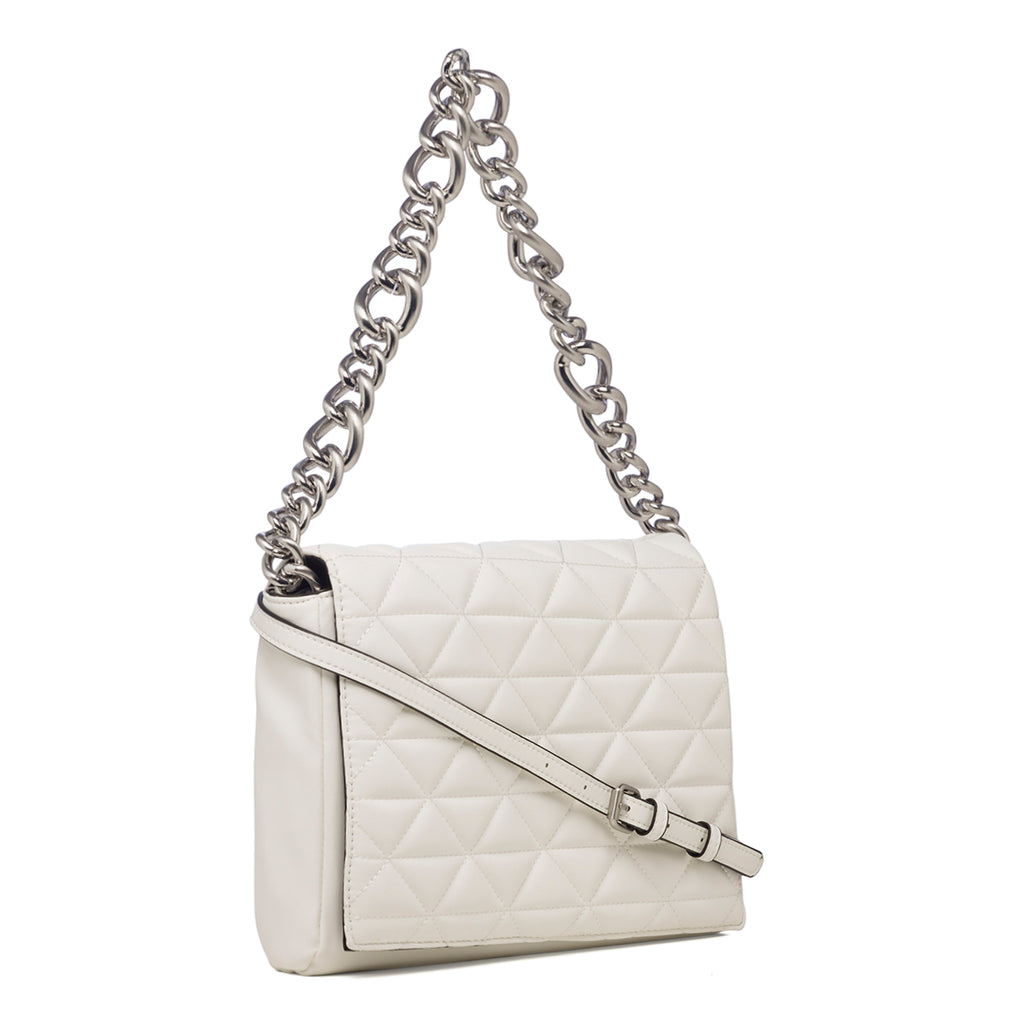 Borsa a tracolla bianca da donna in pelle vegana trapuntata Call It Spring Hamptons