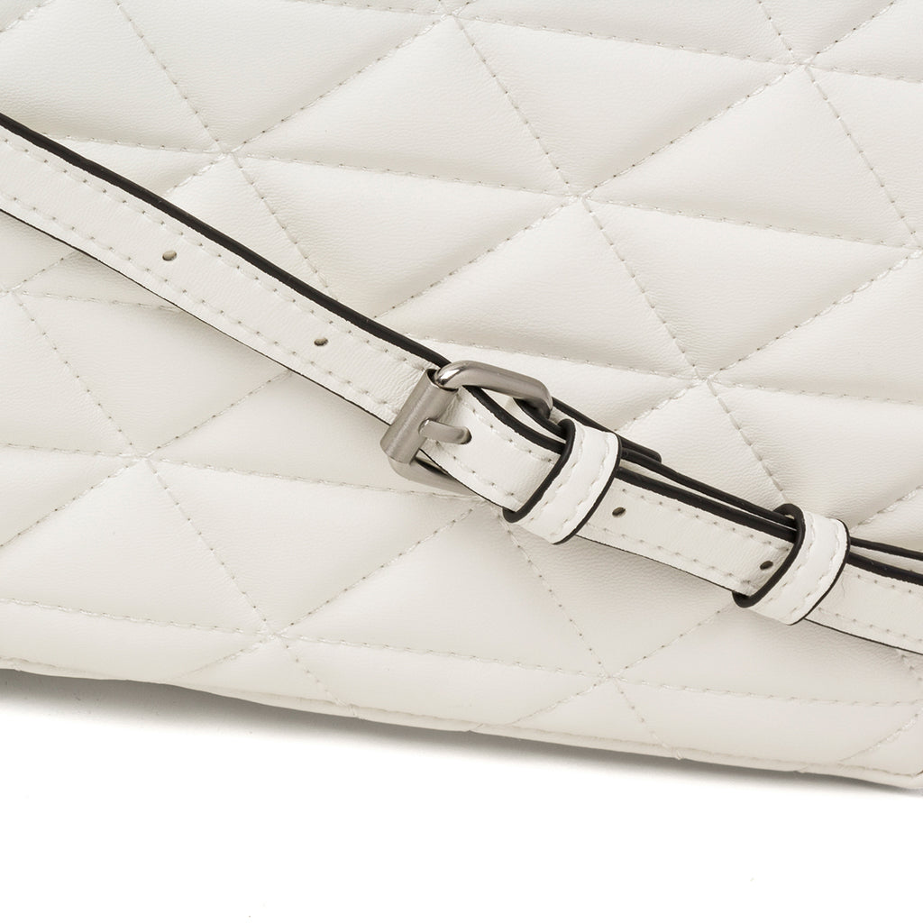 Borsa a tracolla bianca da donna in pelle vegana trapuntata Call It Spring Hamptons
