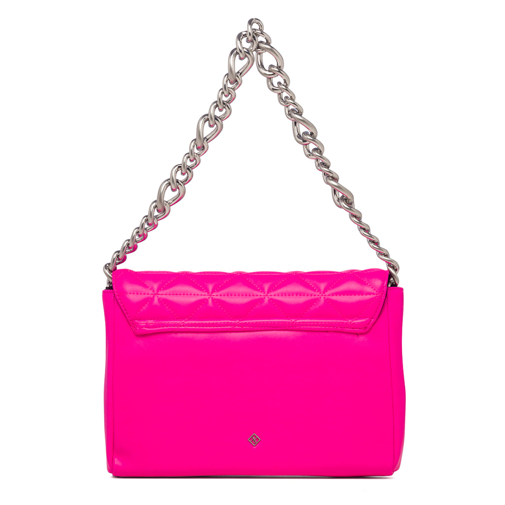 Borsa a tracolla fucsia da donna in pelle vegana trapuntata Call It Spring Hamptons