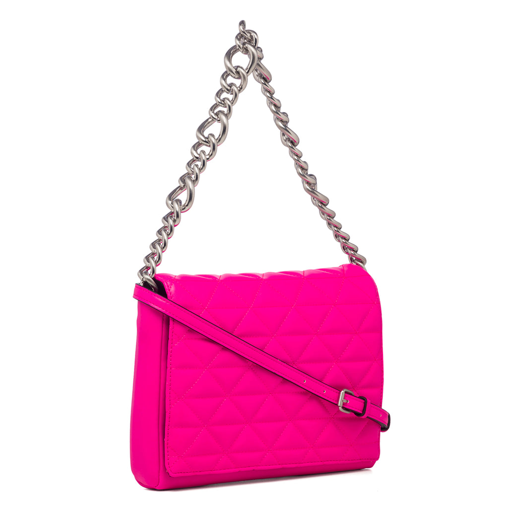 Borsa a tracolla fucsia da donna in pelle vegana trapuntata Call It Spring Hamptons