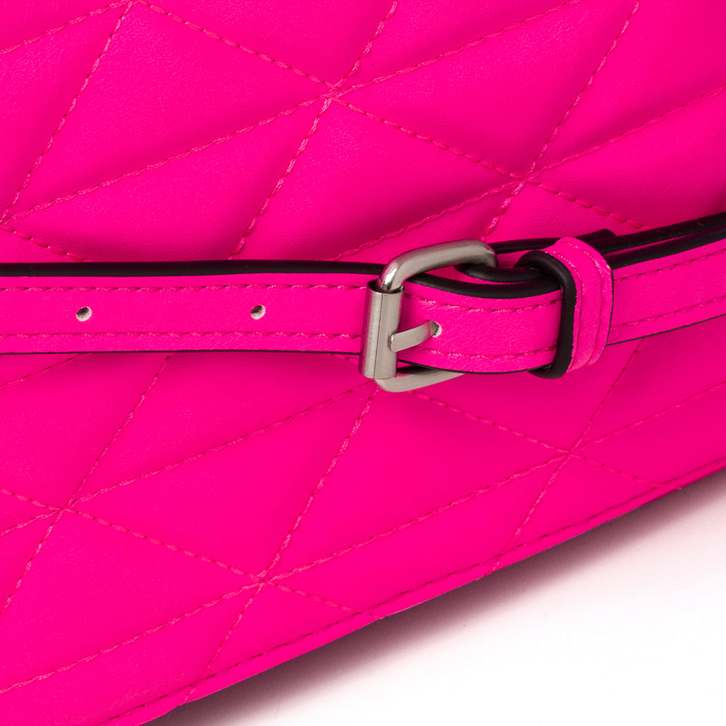 Borsa a tracolla fucsia da donna in pelle vegana trapuntata Call It Spring Hamptons