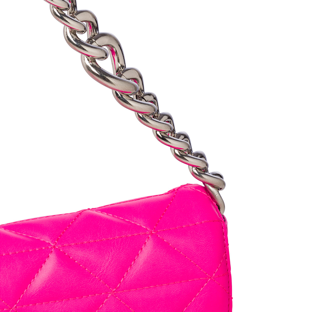 Borsa a tracolla fucsia da donna in pelle vegana trapuntata Call It Spring Hamptons