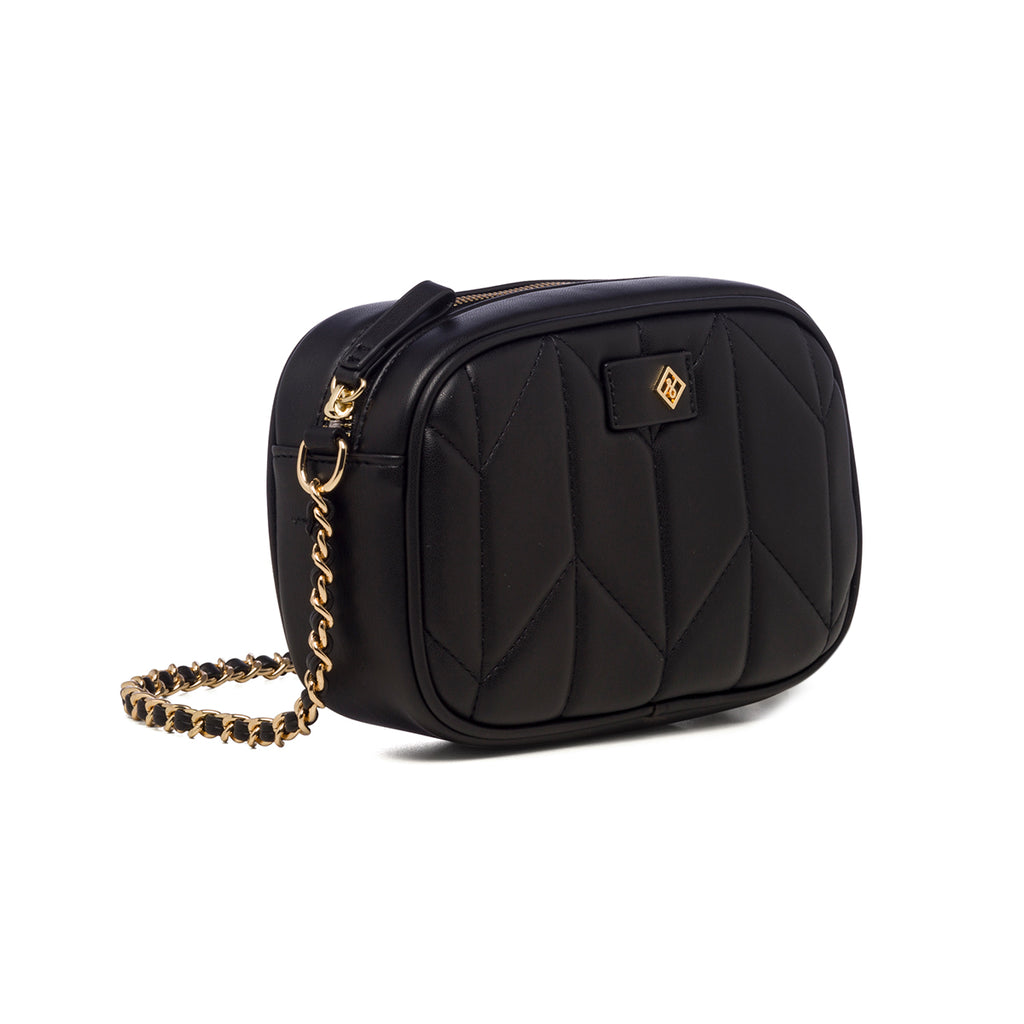 Borsa a tracolla nera da donna in pelle vegana trapuntata Call It Spring Opall