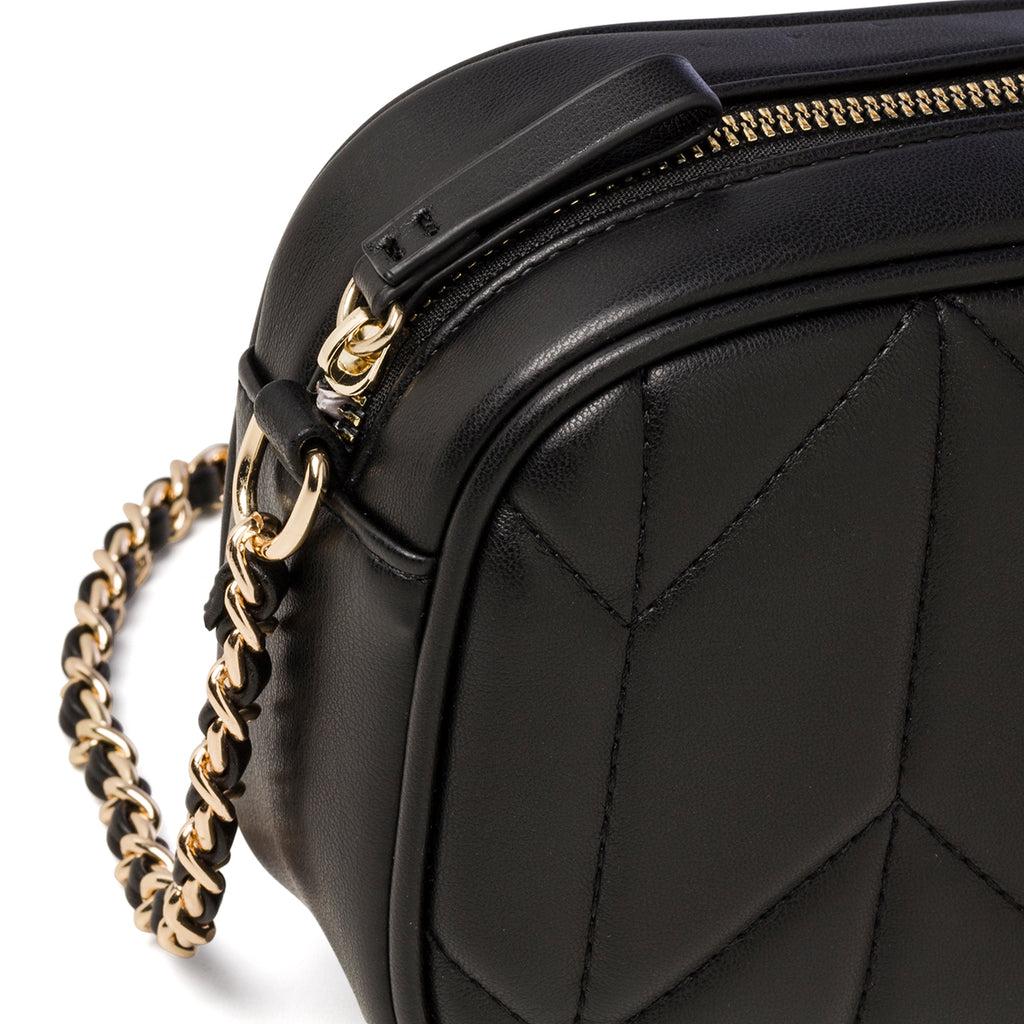 Borsa a tracolla nera da donna in pelle vegana trapuntata Call It Spring Opall