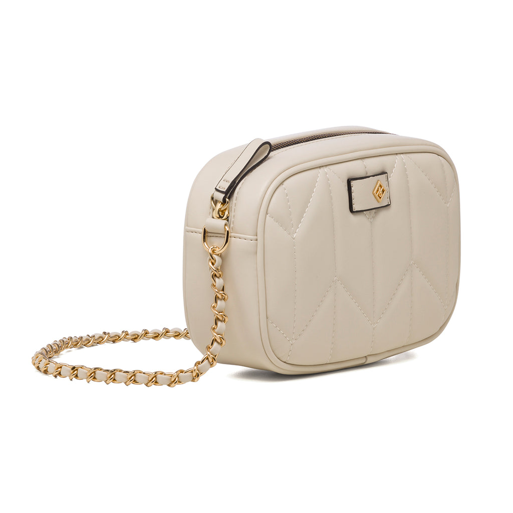 Borsa a tracolla bianca da donna in pelle vegana trapuntata Call It Spring Opall