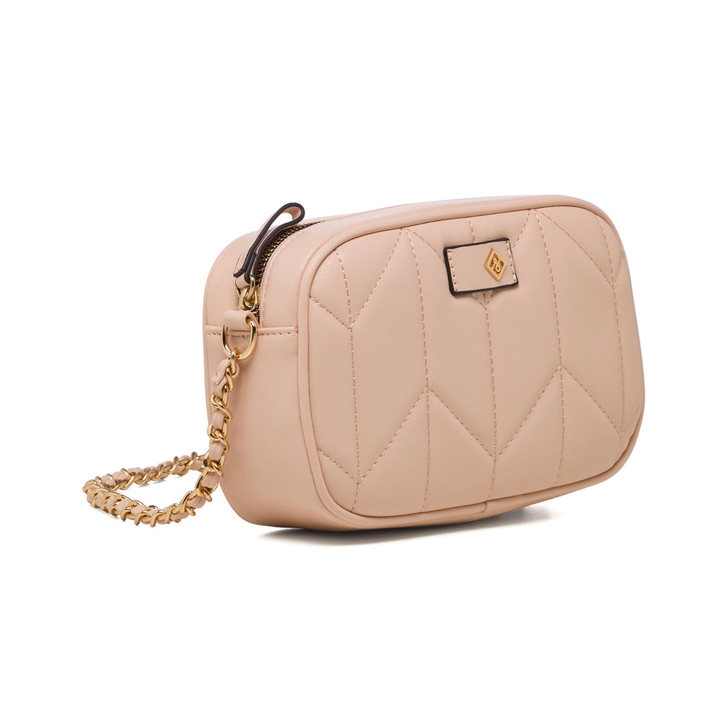 Borsa a tracolla rosa da donna in pelle vegana trapuntata Call It Spring Opall