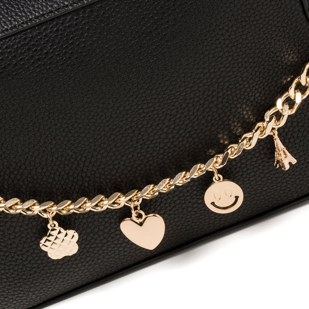 Borsa a tracolla nera da donna in pelle vegana martellata Call It Spring Trinket