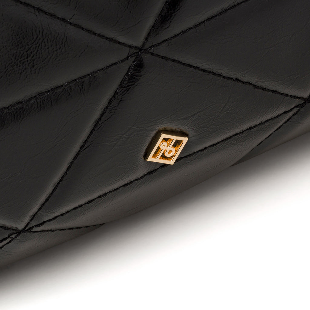 Borsa a tracolla nera da donna in pelle vegana trapuntata Call It Spring Trista