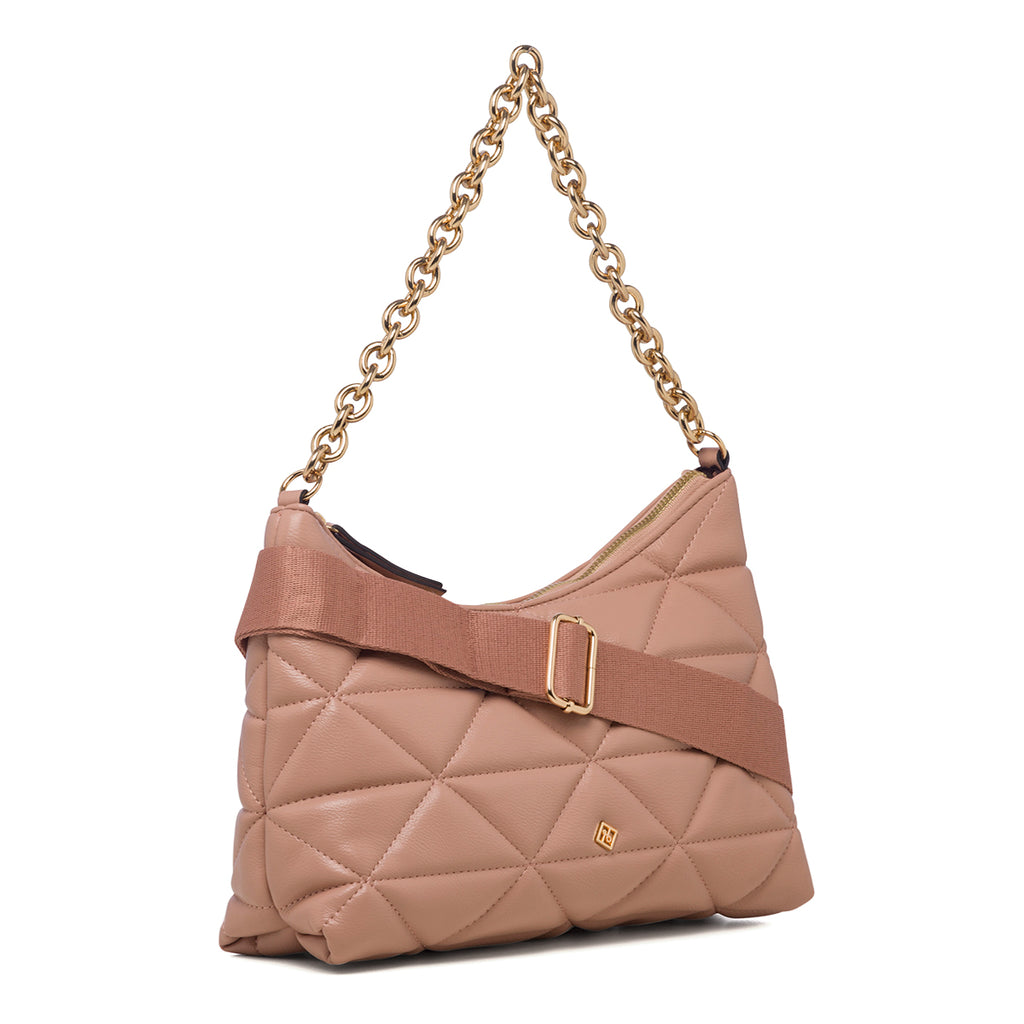 Borsa a tracolla rosa da donna in pelle vegana trapuntata Call It Spring Trista