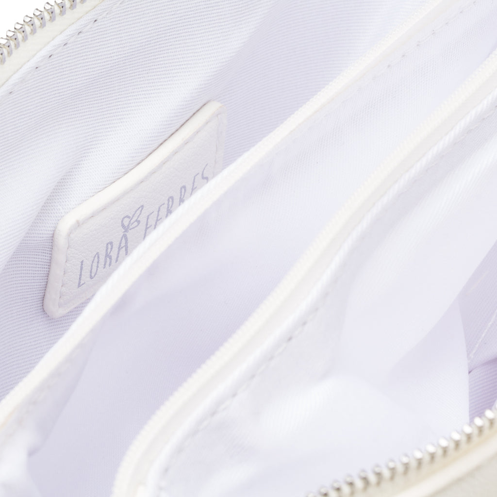 Borsa a tracolla bianca da donna con manico a catena Lora Ferres