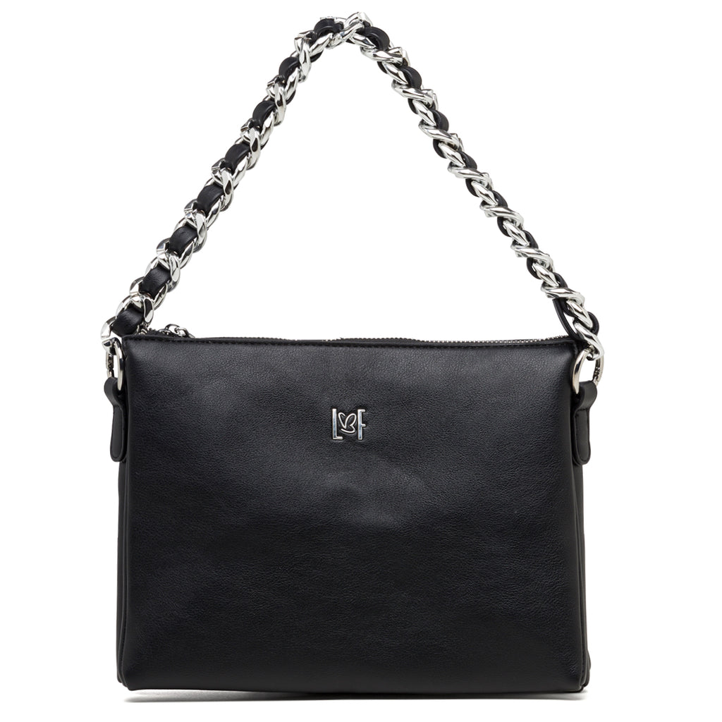 Borsa a tracolla nera da donna con manico a catena Lora Ferres