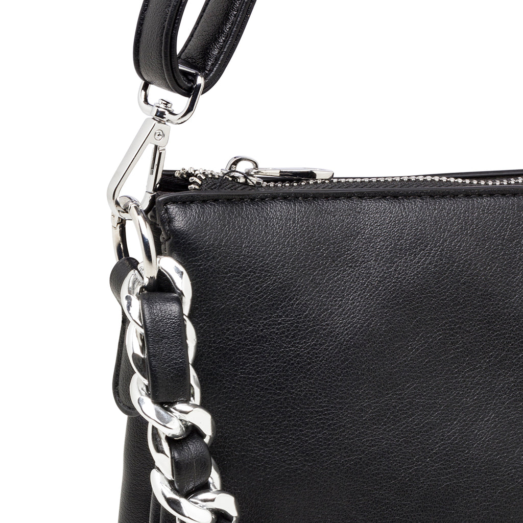 Borsa a tracolla nera da donna con manico a catena Lora Ferres