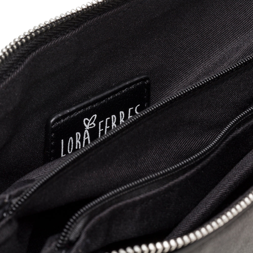 Borsa a tracolla nera da donna con manico a catena Lora Ferres