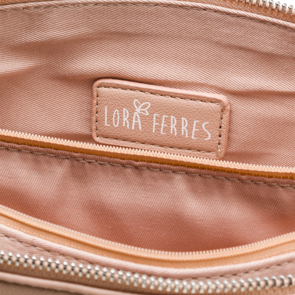 Borsa a tracolla nude da donna con manico a catena Lora Ferres