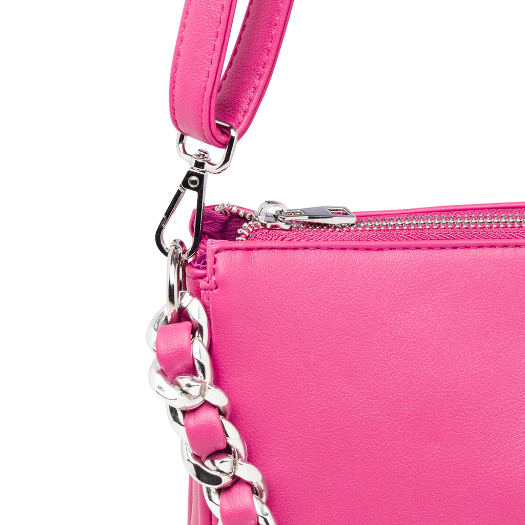 Borsa a tracolla fucsia da donna con manico a catena Lora Ferres