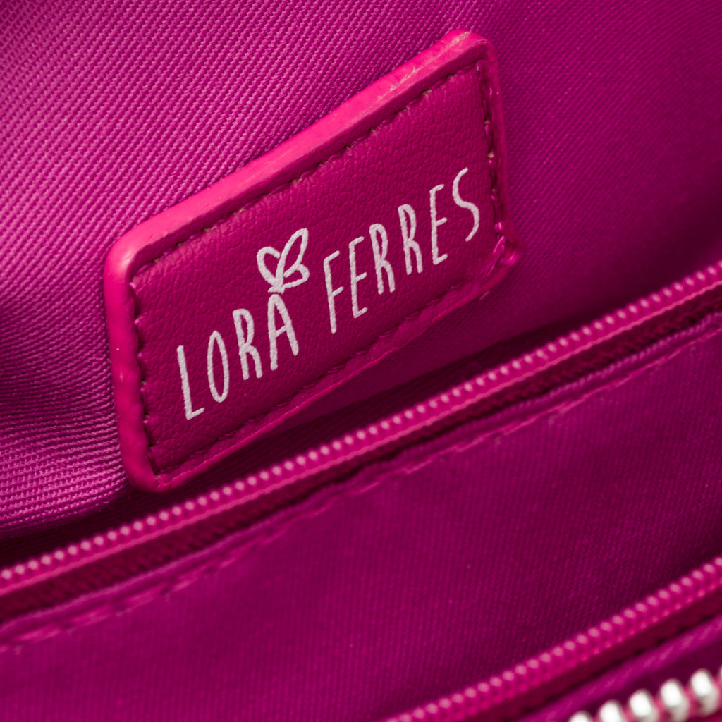 Borsa a tracolla fucsia da donna con manico a catena Lora Ferres