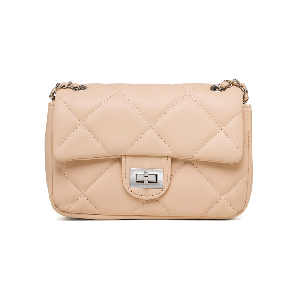 Borsa a tracolla trapuntata nude da donna Lora Ferres