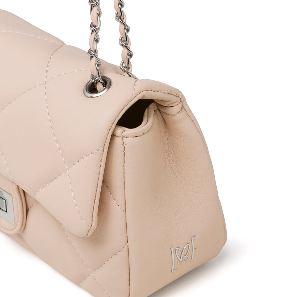 Borsa a tracolla trapuntata nude da donna Lora Ferres