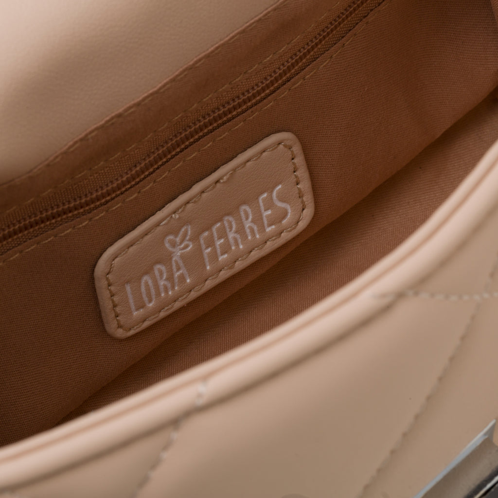 Borsa a tracolla trapuntata nude da donna Lora Ferres