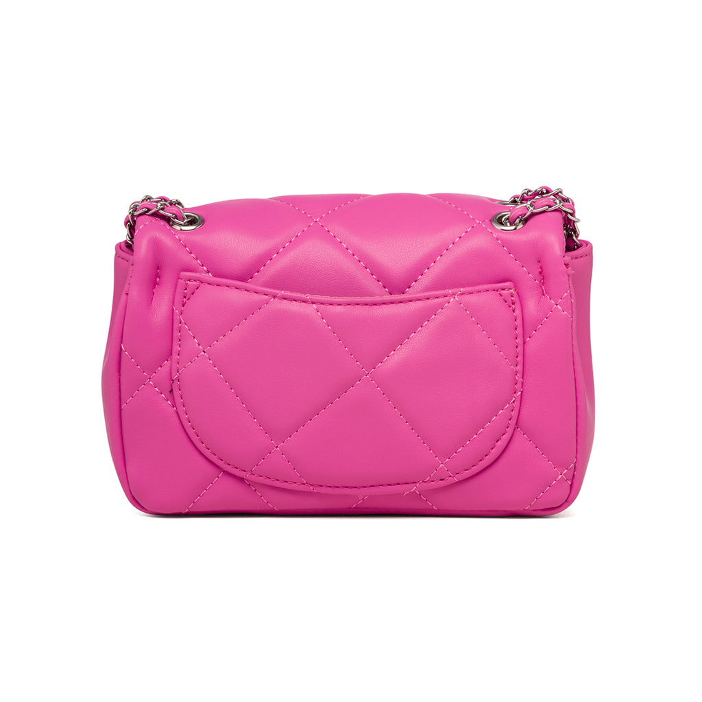 Borsa a tracolla trapuntata fucsia da donna Lora Ferres