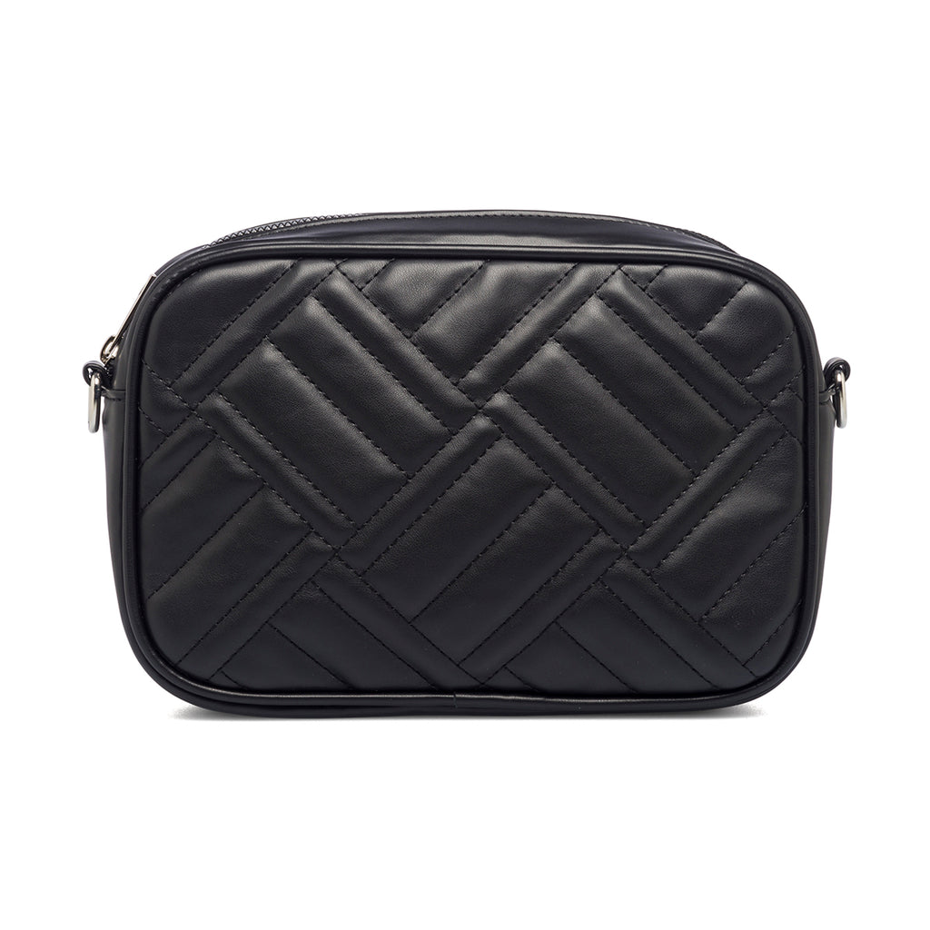 Borsa a tracolla nera trapuntata da donna Lora Ferres